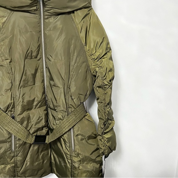 Laundry by Shelli Segal Hooded Belted Parka Jacket In MilitGry -Military Color - Picture 9 of 16